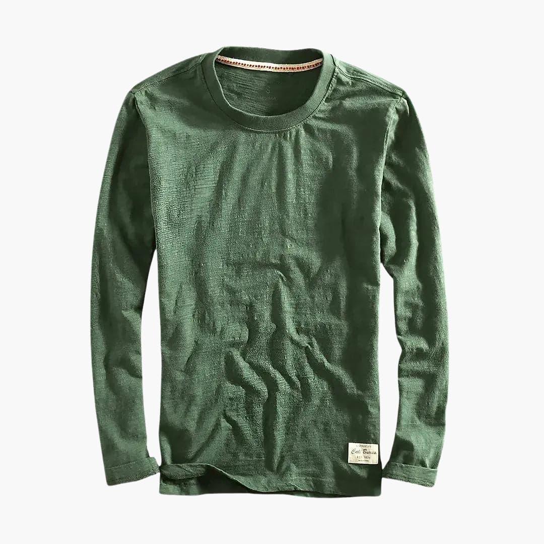 Men's Long-Sleeve T-Shirt with Crew Neck and Straight Hem - Lucian Brooks