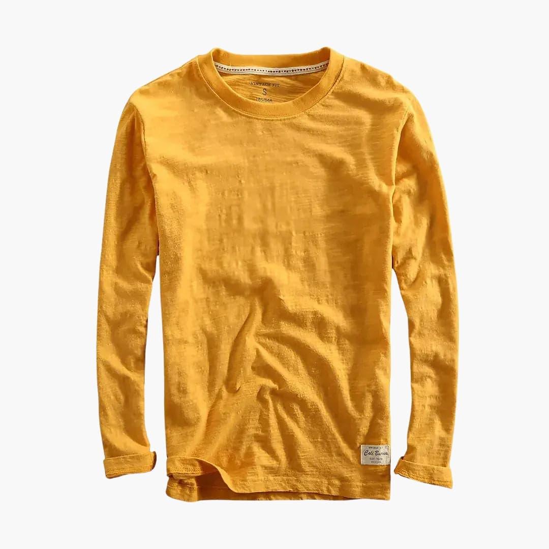 Men's Long-Sleeve T-Shirt with Crew Neck and Straight Hem - Lucian Brooks